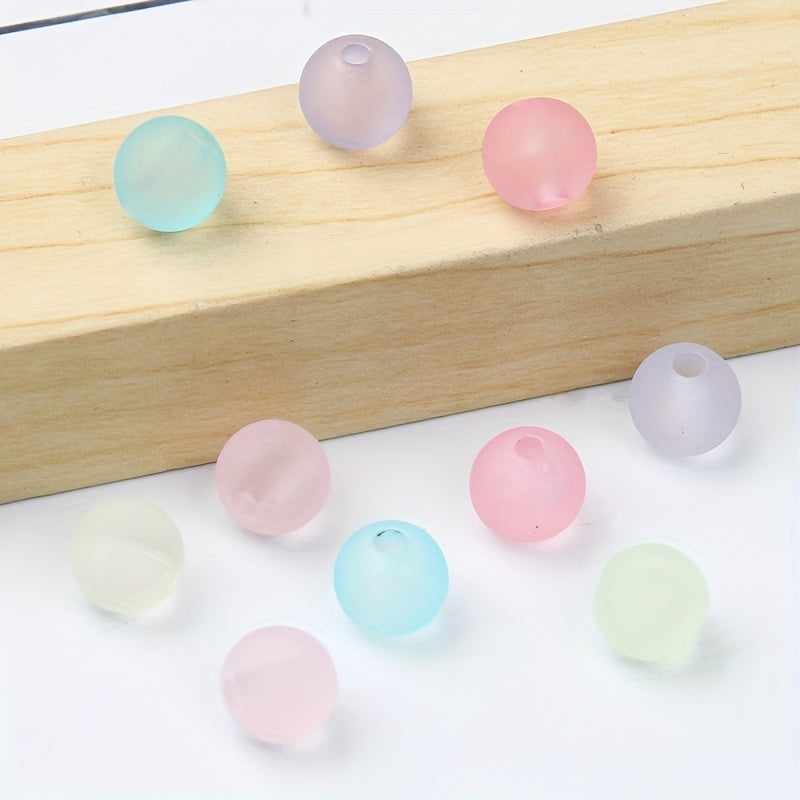 Frosted Mixed Acrylic Round Beads 6-12mm Spacer Beads DIY Bracelet Necklace