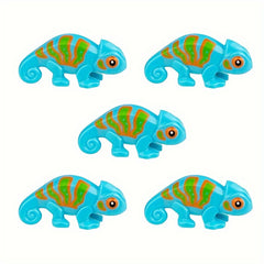 5pcs Small Particle Building Blocks Chameleon Lizard Climbing Pet Scene