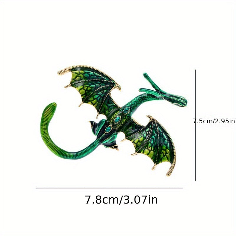 Flying Dragon Shape Brooch Men's Creative Coat Accessories