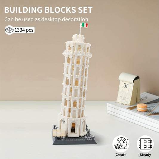 Leaning Tower of Pisa Building Block Model Roman Style Brick Sets