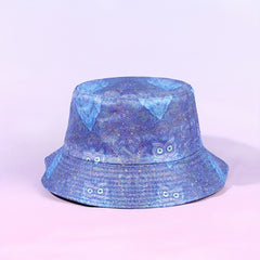 Purple Bucket Hat Buddha Lotus Mushroom Owl Print Basin Hat Halloween Anime Fish