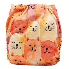 Cat Print Adjustable Baby Cloth Diaper