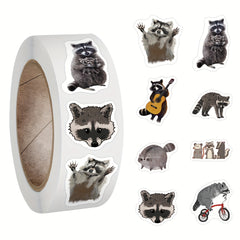 500 Cartoon Raccoon Vinyl Stickers Self Adhesive Decals for Scrapbooking