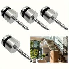 4pcs Glass Railing Standoff SS304 Adjustable Width Balcony Stair Brush Finish