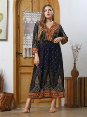  Tribal & Paisley Print Maxi Dress