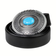 Ethnic Bohemian Oval Stone Belt Buckle Retro Jeans Accessory