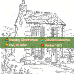 Adult Coloring Book Village Theme 22 Pages 20x20cm