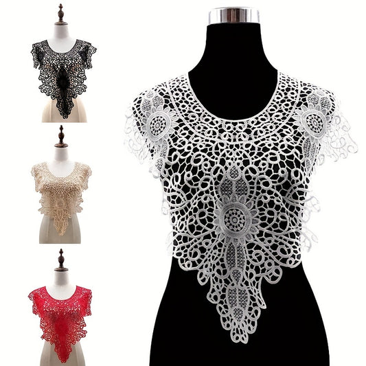 1pc Flower Embroidery Lace Fabric Trim Ribbon DIY Sewing Bridal Applique Collar
