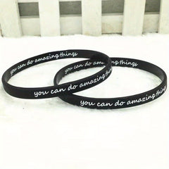 5pc Silicone Bracelets Set Inspirational Rubber Band Wristbands Motivation Jewel