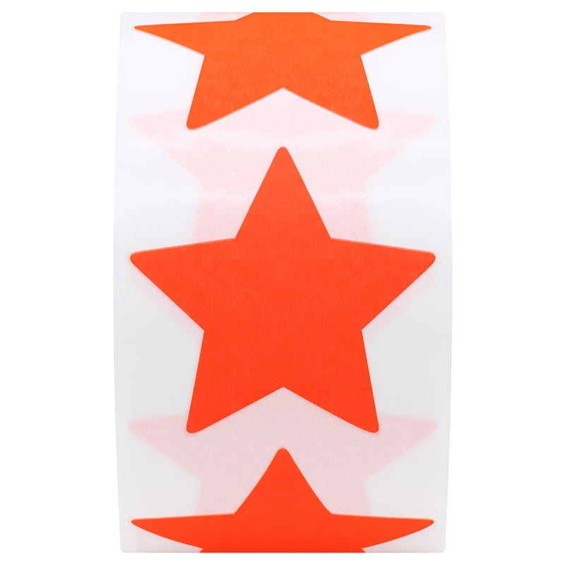 500 Sheets 38mm Fluorescent Red Pentagram Sticker Roll
