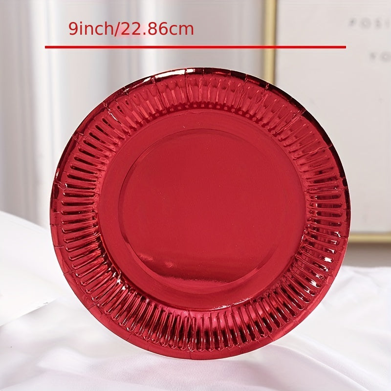 Colorful Disposable Paper Plates - Pack of 20