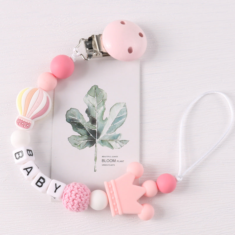 Silicone Hot Air Balloon Pacifier Clip Anti-drop Chain Holder