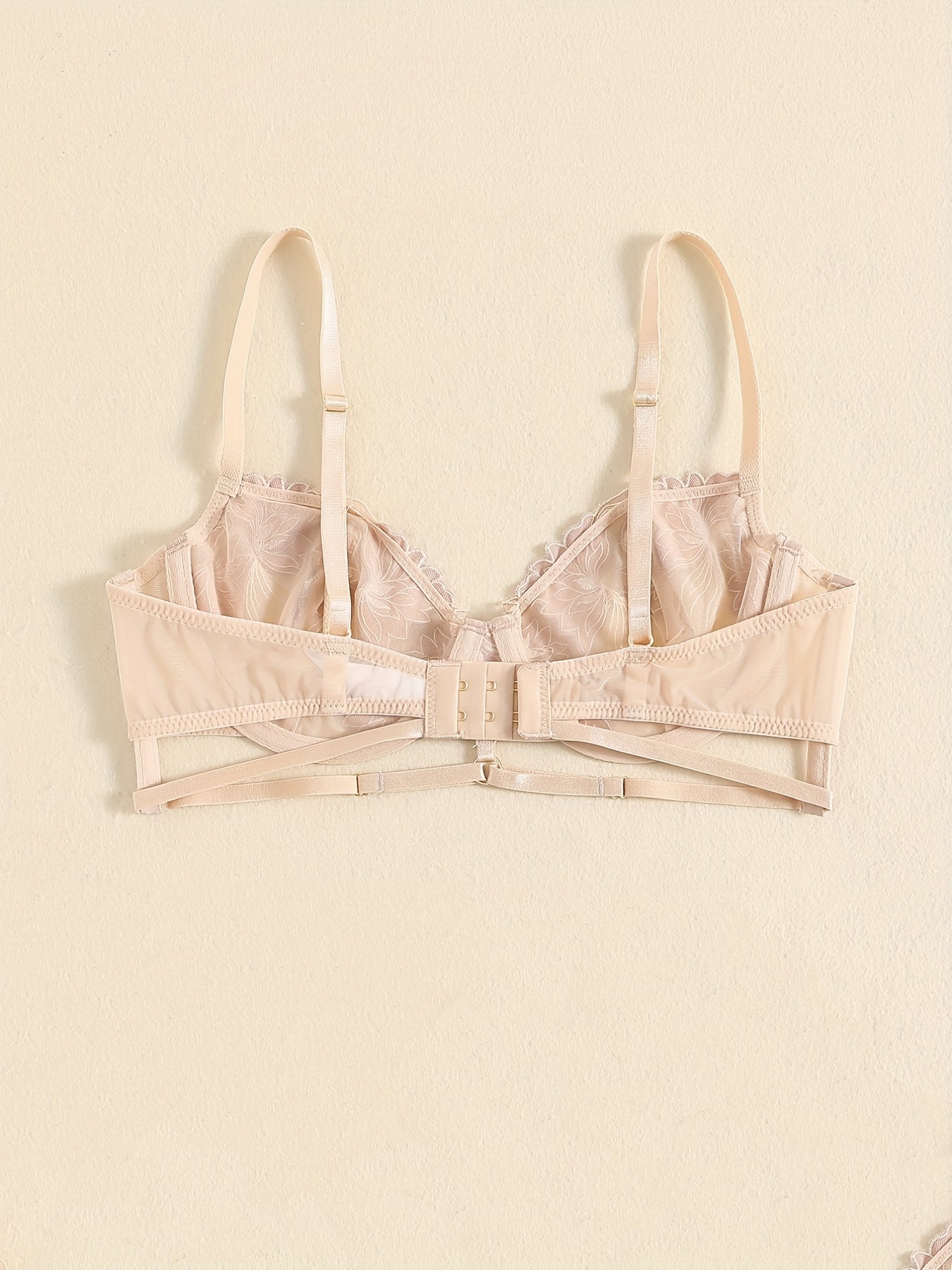 Floral Lace Unlined Bra Sexy Ultra Thin Push Up Intimates Bra