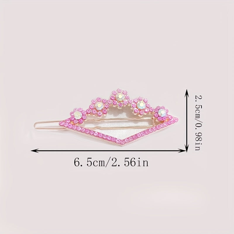 6pcs Rhinestone Hair Clip Alloy Hair Barrette Women Girls Hair Accessories
