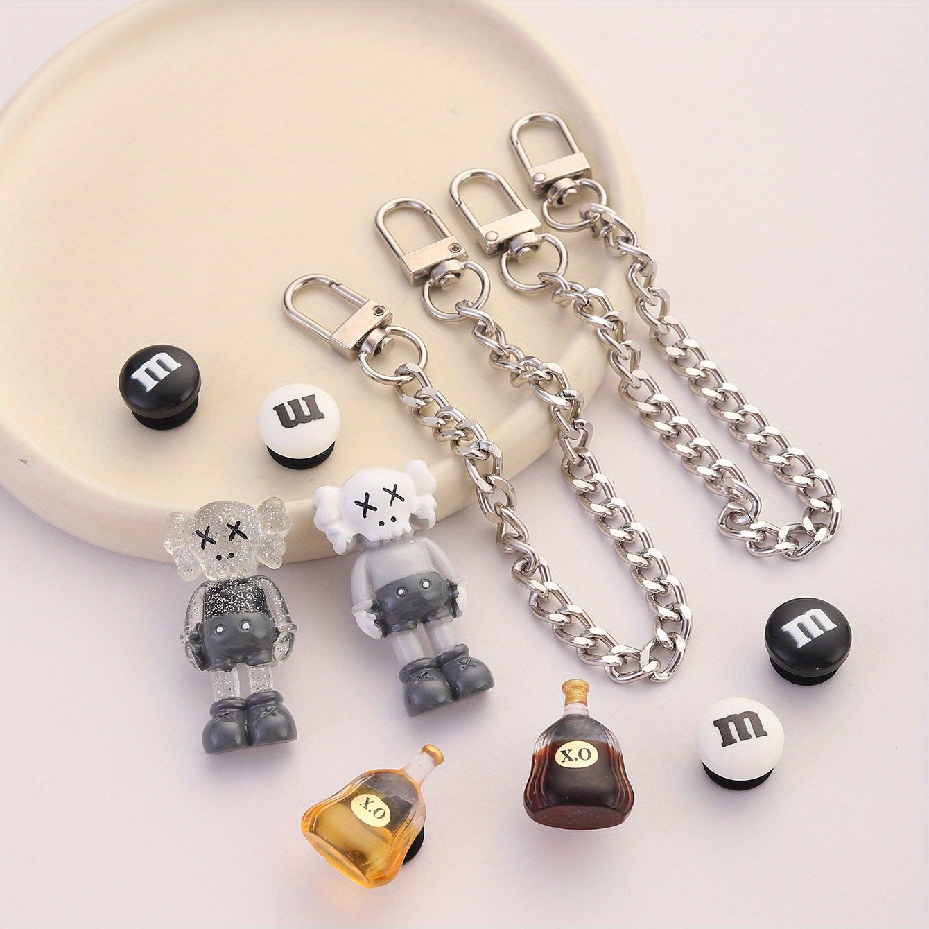10pcs Mini Drink Bottle Shoe Charm Chain Clogs Buckle Sandal Slipper