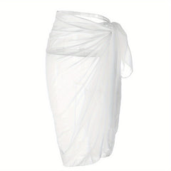 Solid Scarf Shawl Wrap Casual Polyester Head Wrap For Summer Beach