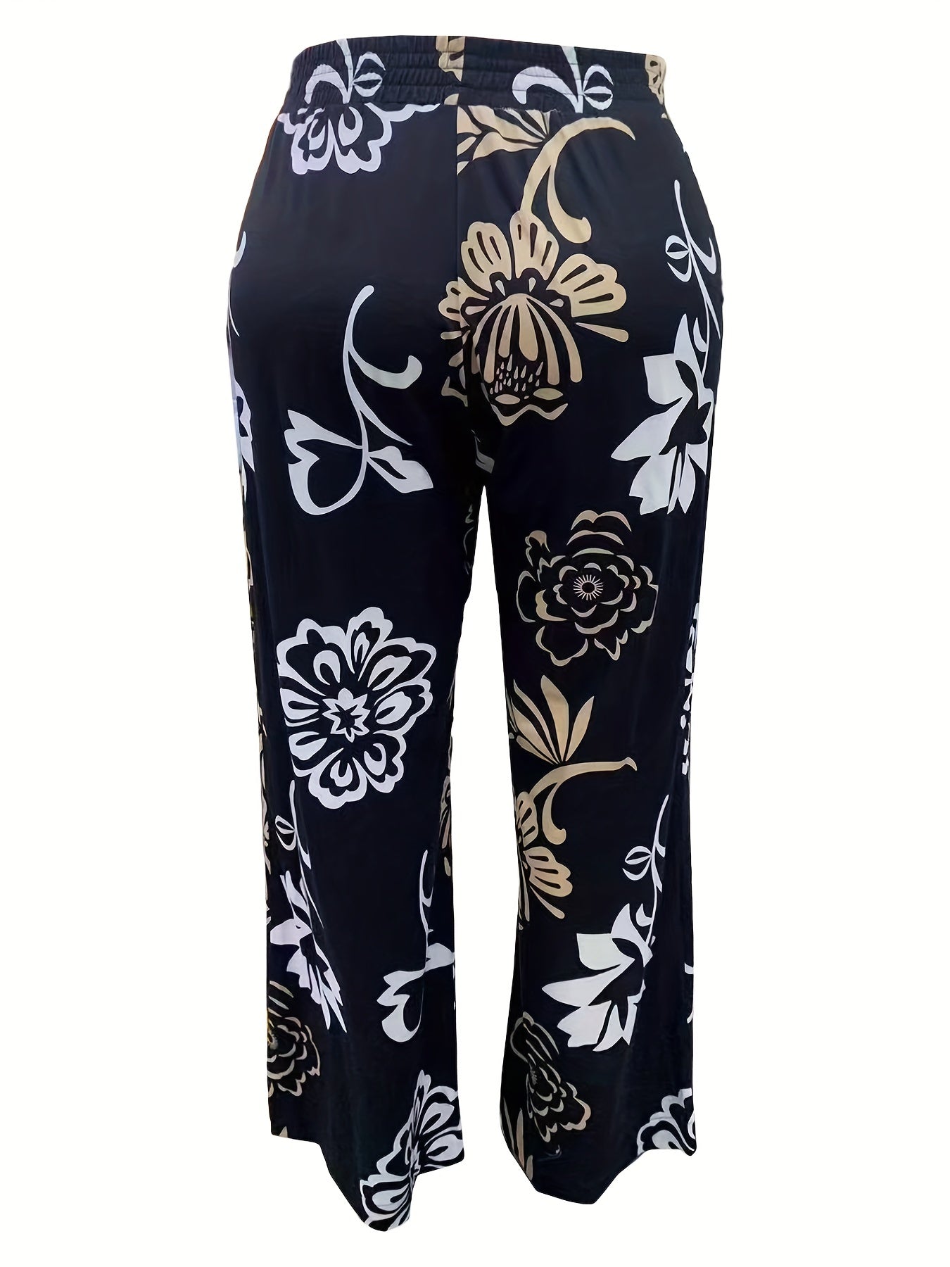  Women's Floral Print High Rise Wide Leg Pants