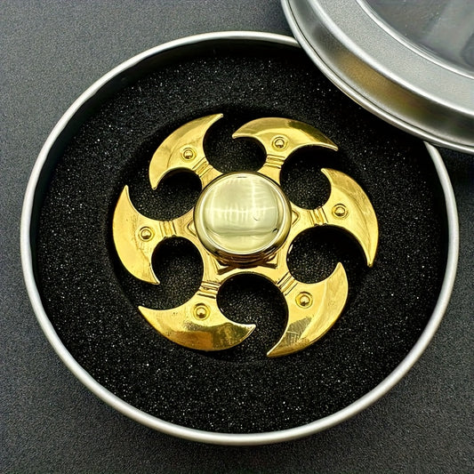 Golden Zinc Alloy Fidget Spinner for Focus & Relaxation