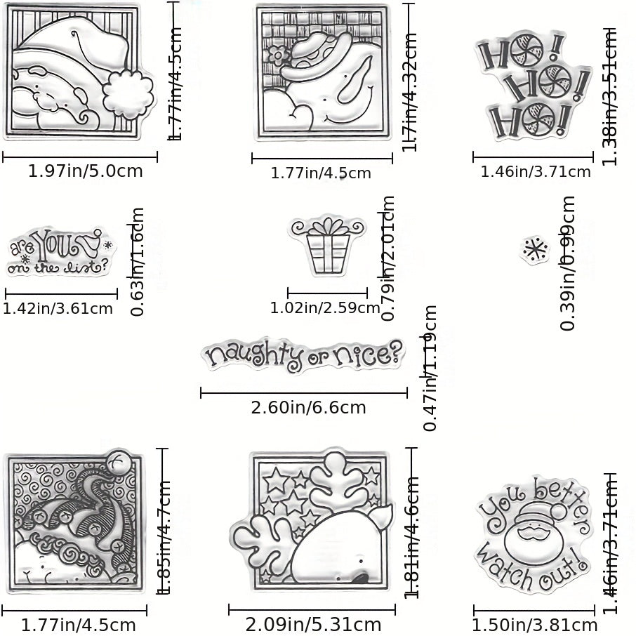 Christmas Santa Photo Frame Clear Stamps for Card Making DIY Scrapbooking