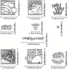 Christmas Santa Photo Frame Clear Stamps for Card Making DIY Scrapbooking