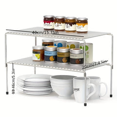 2pcs Kitchen Countertop Iron Rack Seasoning Shelf