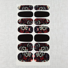 14 Sheets Halloween Nail Wraps Art Stickers Skull Pattern DIY Self Adhesive
