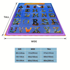 3D Dinosaur Alphabet Print Flannel Throw Blanket for Sofa Bed Travel Camping