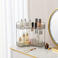 Corner Bathroom Counter Organizer Makeup Vanity Shelf Perfume Tray