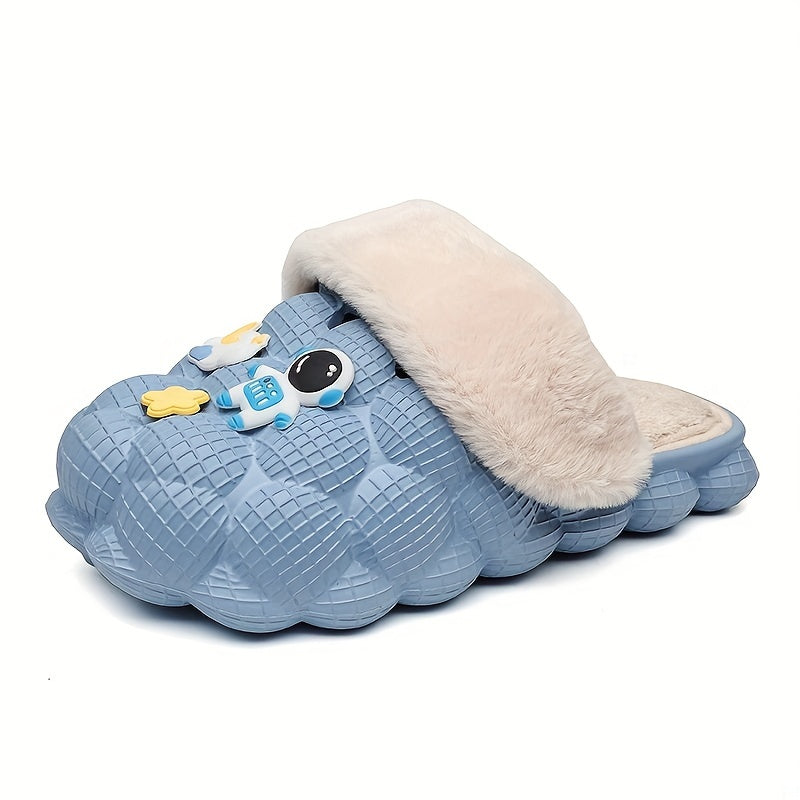 Kids' Cartoon Charms Warm Clogs