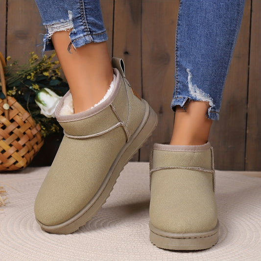 Women's Slip On High Velvet Snow Boots Warm Non-slip Winter Shoes