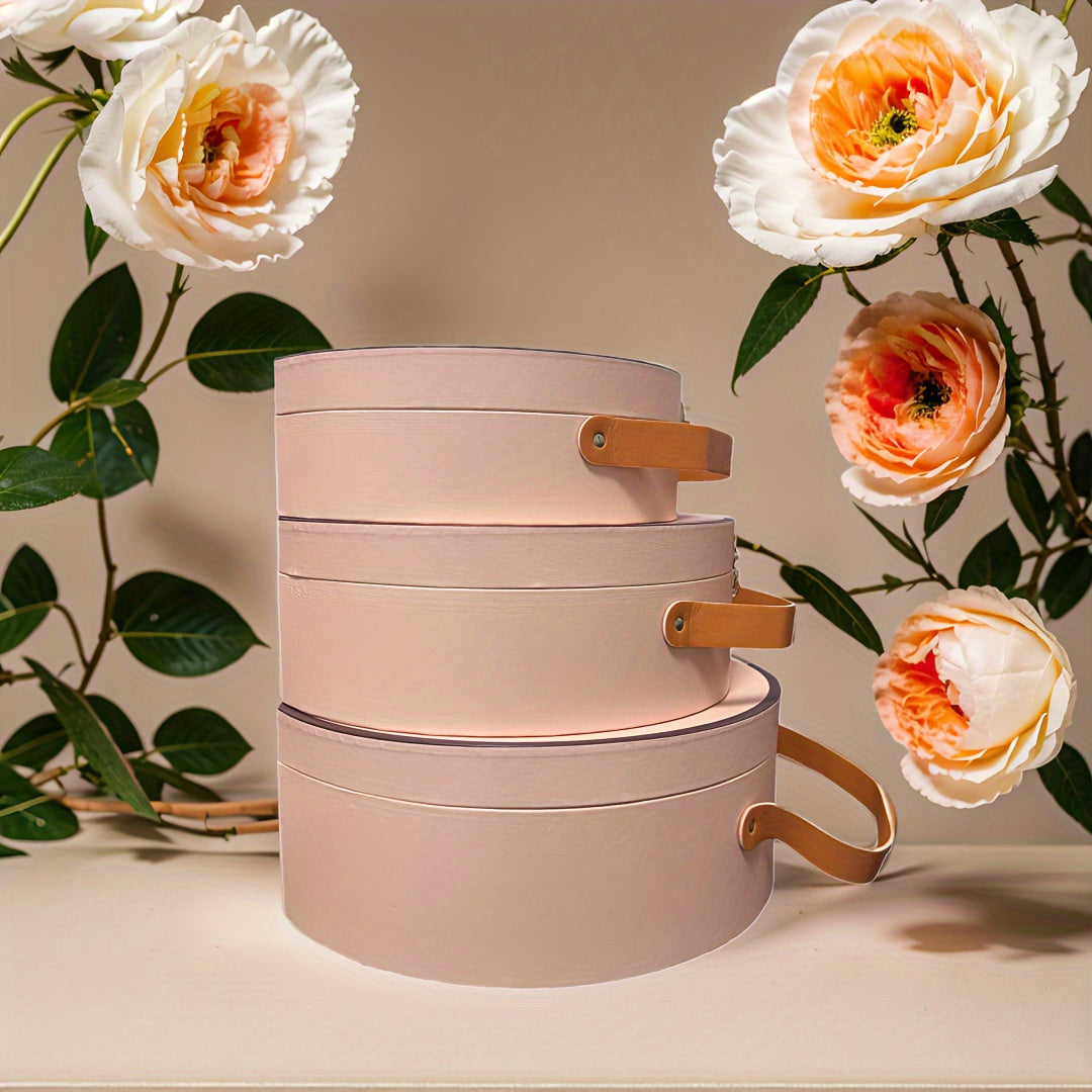 3pcs Oval Shape Gift Wrapping Box Set Wedding Decoration Supplies