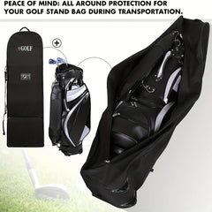 Golf Aviation Bag With Wheels Detachable Shoulder Straps & Foldable