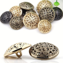 10pcs Hollow Button Court Style Retro Coat Buckles for Women