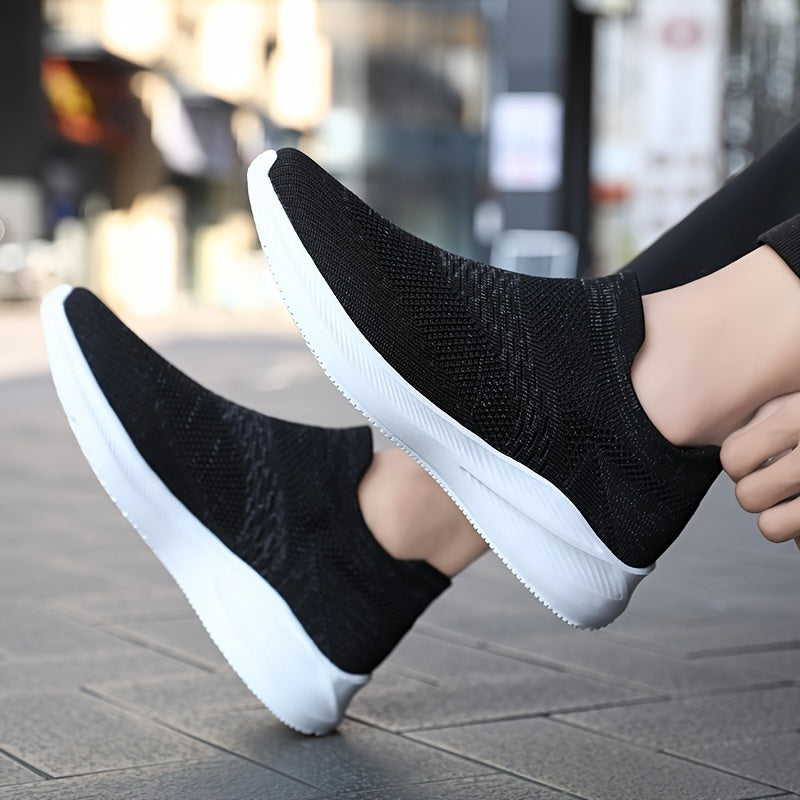 Men Knit Slip On Casual Shoes Lightweight Sneaker