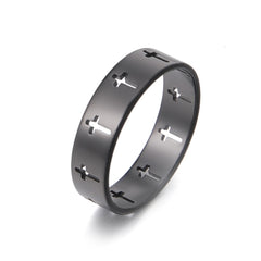 Cross Ring 18K Plated Stainless Steel for Women Girls