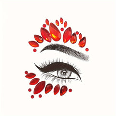 Red Drill Sparkle Face Sticker 1pc Resin Material Daily Glitter