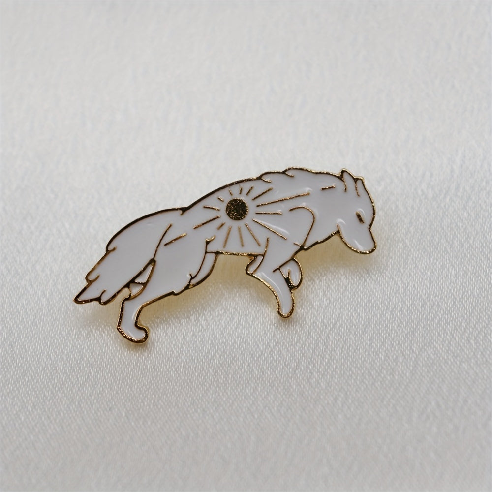 Double Wolf Brooch For Men Cartoon Animal Series Brooch