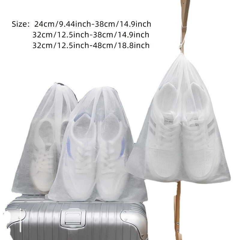 10pcs Dustproof Shoe Storage Bag for Travel and Drying Shoes