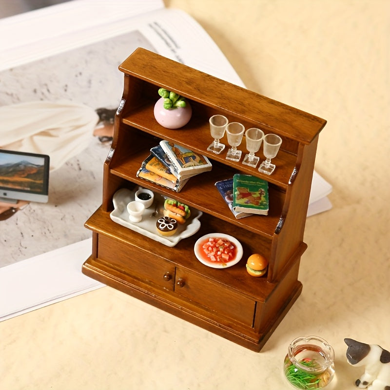 Mini Dollhouse Furniture Storage Cabinet for Study Living Room Display