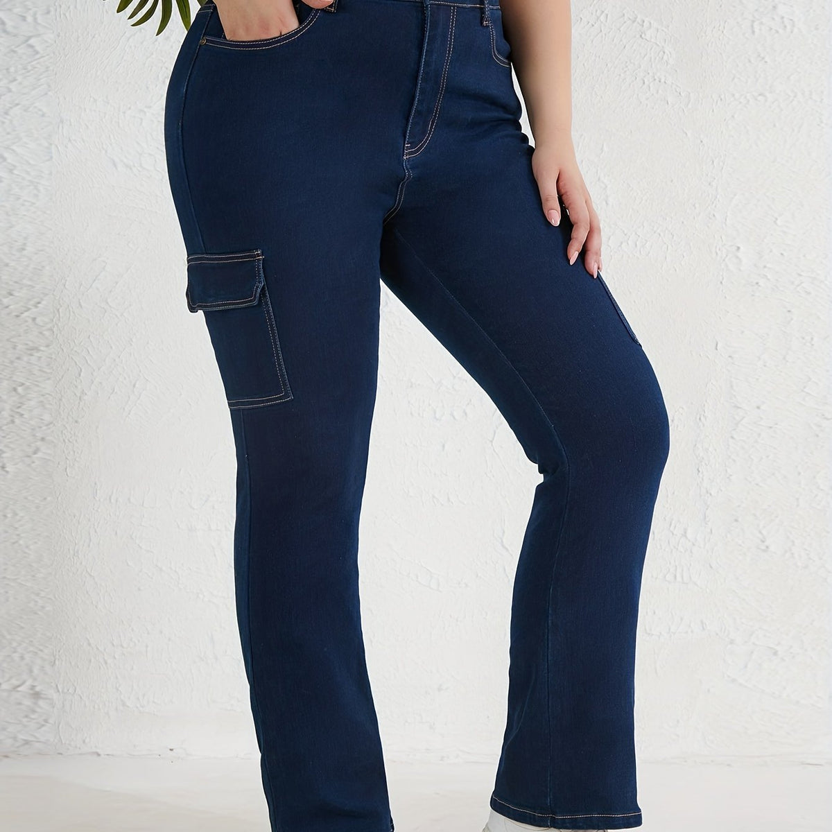  Stretch Cargo Flare Leg Jeans