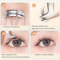 2pcs Eyelash Extension Tweezers Curved Tip Isolation False Lash Tool