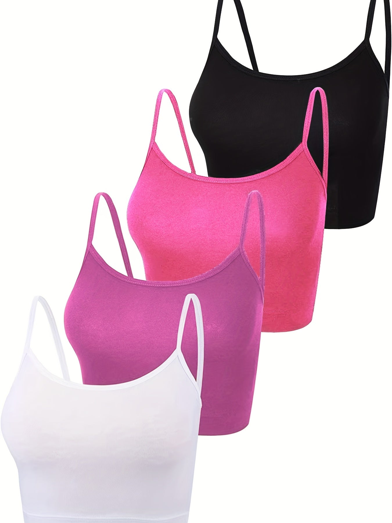 4 Pack Basic Crop Tops Sleeveless Cami Summer Essentials