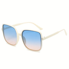 Large Square Sunglasses Rivet Decor Gradient Glasses UV400