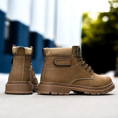 Men's Waterproof Safety Brown Boots For Winter