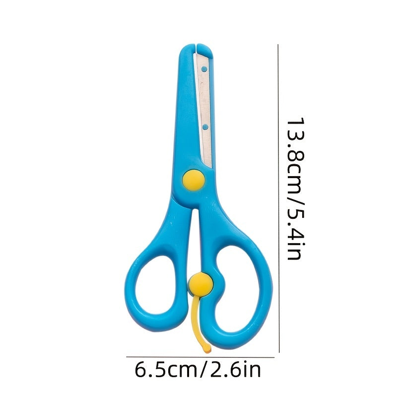 1pc Safety Scissors Macrame Anti-pinch Stretch Plastic Scissors