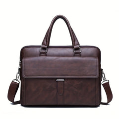 Retro Waterproof Briefcase With Handle & Strap Laptop Sleeve Bag