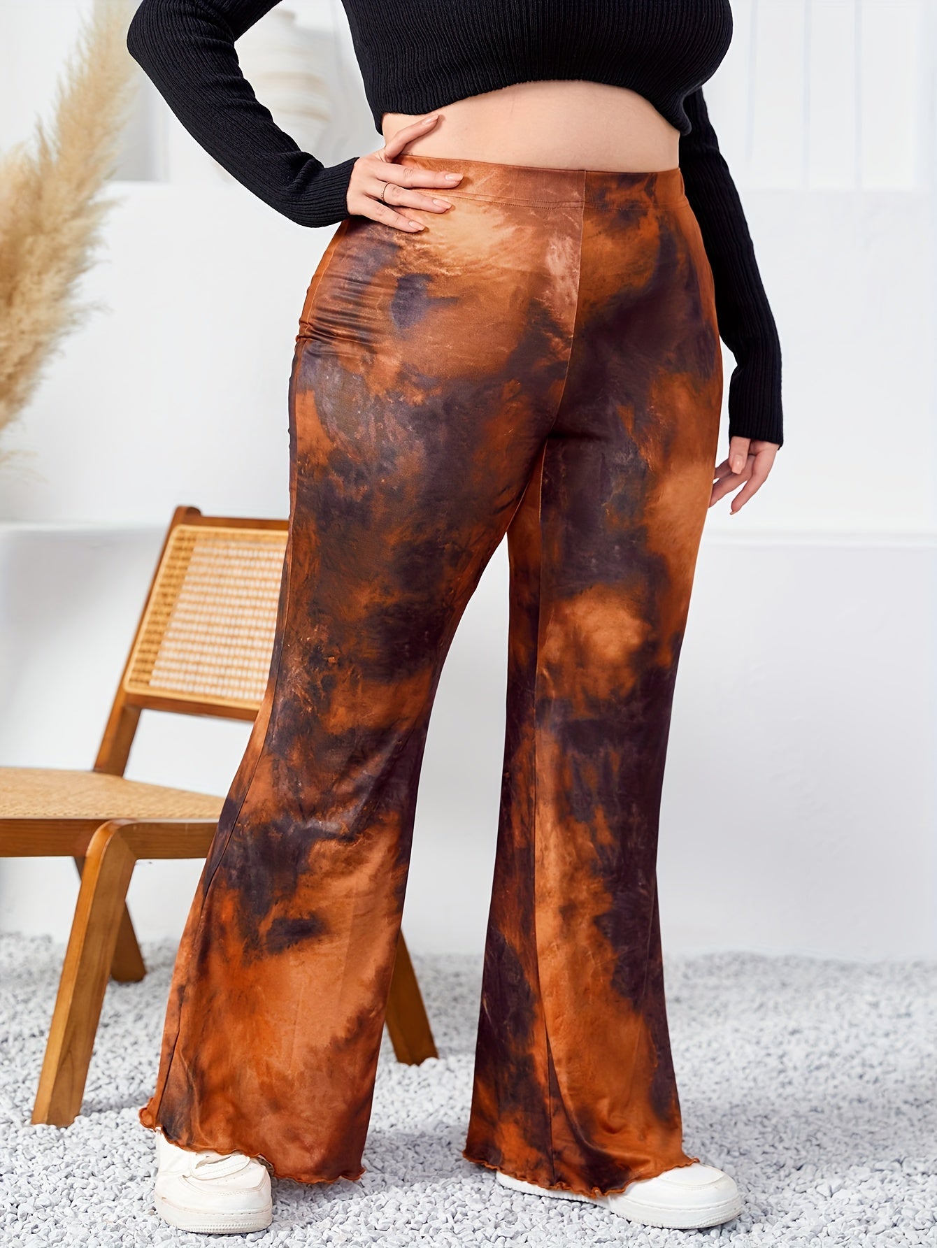  Boho Pants Women's Tie Dye Flared Trousers