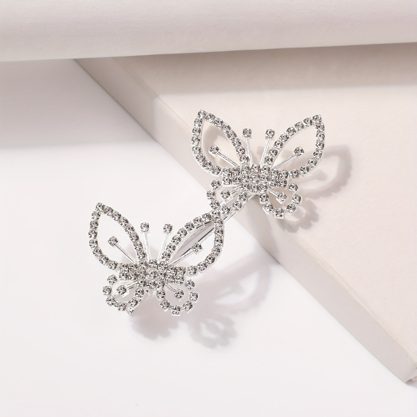 Rhinestone Butterfly Hair Clip Barrette Hair Slides Clip for Women Girls