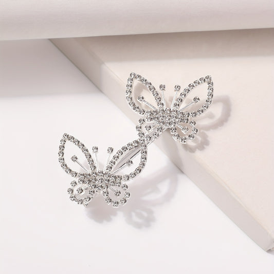 Rhinestone Butterfly Hair Clip Barrette Hair Slides Clip for Women Girls