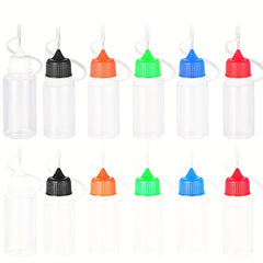 6pcs 10ml Needle Tip Glue Bottle & Colorful Tips DIY Quilting Craft Paint